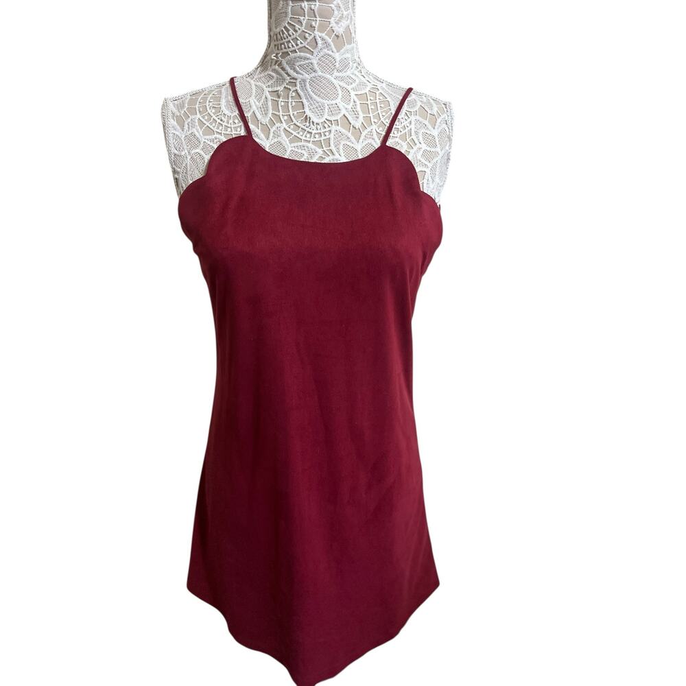 Alya Burgundy Y2K Halter Dress Lined- Womens Size Small - EUC